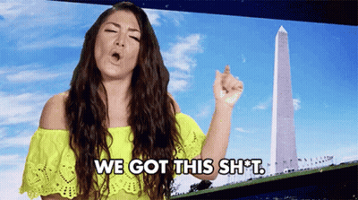 A Woman Says We Got This Sh * T In Front Of A Washington Monument GIF