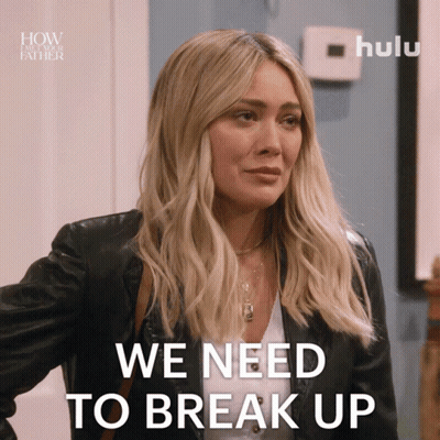 A Woman Says " We Need To Break Up " In A Hulu Ad GIF