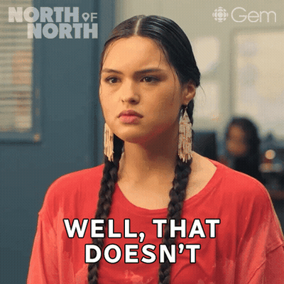 A Woman Says Well That Does N't In Front Of A North Of North Logo GIF