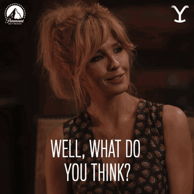 A Woman Says Well What Do You Think On A Paramount Network Ad GIF