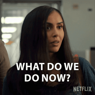 A Woman Says What Do We Do Now On Netflix GIF