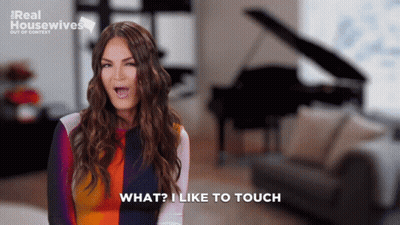 A Woman Says What I Like To Touch In A Room GIF