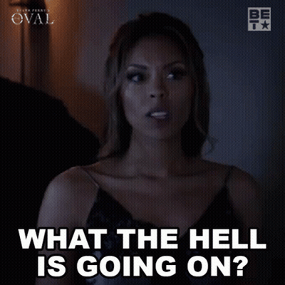 A Woman Says What The Hell Is Going On . GIF