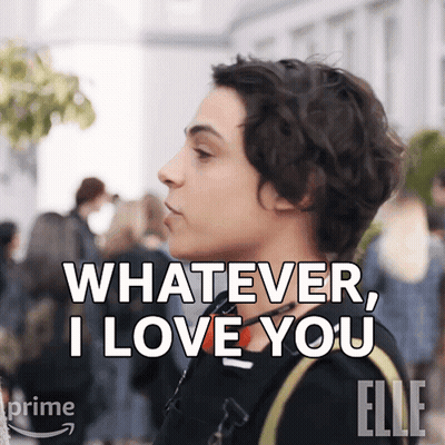 A Woman Says Whatever I Love You In Front Of A Crowd Of People GIF