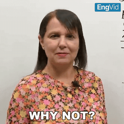 A Woman Says Why Not In Front Of A Whiteboard GIF
