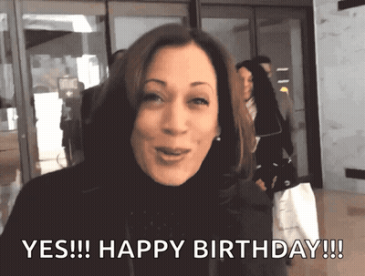 A Woman Says Yes And Happy Birthday GIF