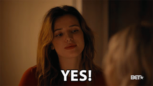 A Woman Says Yes In A Bet Advertisement GIF