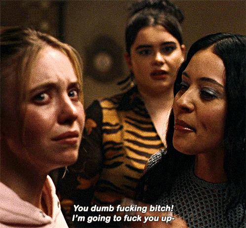 A Woman Says " You Dumb Fucking Bitch " To Another Woman GIF