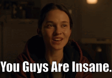 A Woman Says You Guys Are Insane In Front Of Her GIF