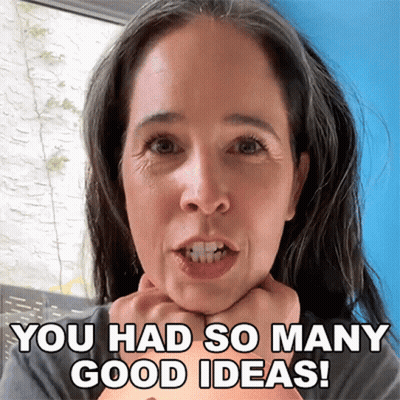 A Woman Says " You Had So Many Good Ideas " With Her Hands On Her Face GIF