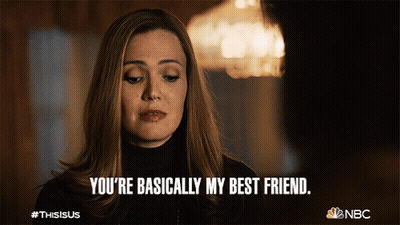 A Woman Says " You 'Re Basically My Best Friend " In A Nbc Ad GIF