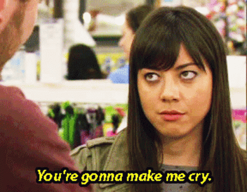 A Woman Says You 'Re Gonna Make Me Cry To A Man GIF