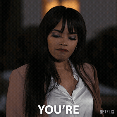 A Woman Says " You 'Re " In A Netflix Advertisement GIF