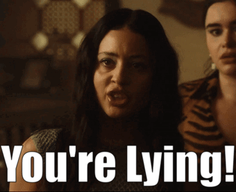 A Woman Says " You 'Re Lying " While Another Woman Looks On GIF