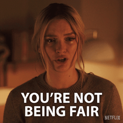 A Woman Says You 'Re Not Being Fair In A Netflix Advertisement GIF