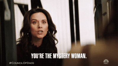 A Woman Says " You 'Re The Mystery Woman " In A Council Of Dads Ad GIF