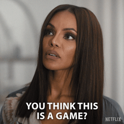 A Woman Says " You Think This Is A Game " In A Netflix Advertisement GIF