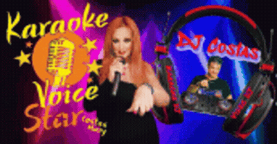 A Woman Singing Into A Microphone With The Words Karaoke Voice Star On The Bottom GIF