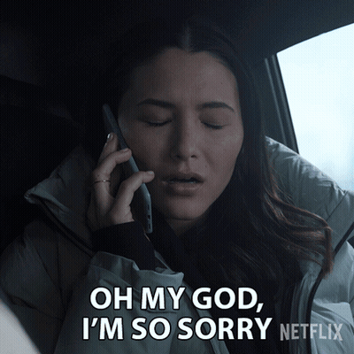 A Woman Sitting In A Car Talking On A Cell Phone Says Oh My God I 'M So Sorry Netflix GIF