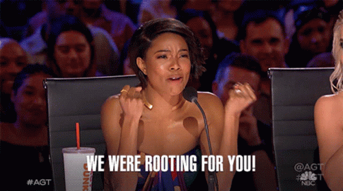 Woman In Front Of Microphone Saying We Were Rooting For You GIF