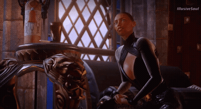 A Woman Sitting In Front Of A Window With Illusive Soul Written On The Bottom Of The Screen GIF
