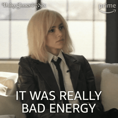 A Woman Sitting On A Couch With The Words It Was Really Bad Energy GIF