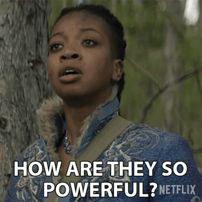 A Woman Standing Next To A Tree Says How Are They So Powerful GIF