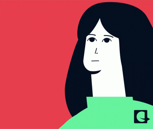 A Woman Stands In Front Of A Circle That Says V = 4M.r3 On It GIF