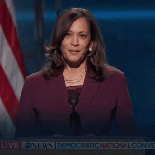 A Woman Stands In Front Of A Podium And Says " I Accept Your Nomination For Vice President Of The United States Of Ameri GIF