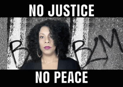 A Woman Stands In Front Of A Wall That Says Bm On It GIF