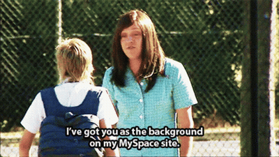 A Woman Talking To Another Woman With The Words " I 'Ve Got You As The Background On My Myspace Site " GIF