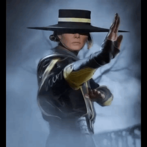A Woman Wearing A Black Hat With A Yellow Stripe On The Brim GIF