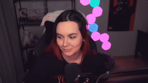 A Woman Wearing A Black Shirt That Says Yo GIF