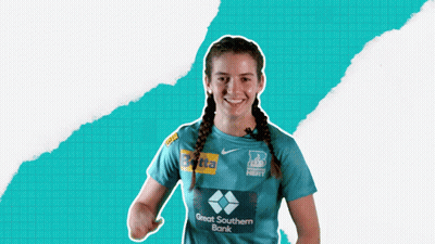 A Woman Wearing A Blue Shirt That Says Great Southern Bank On It GIF