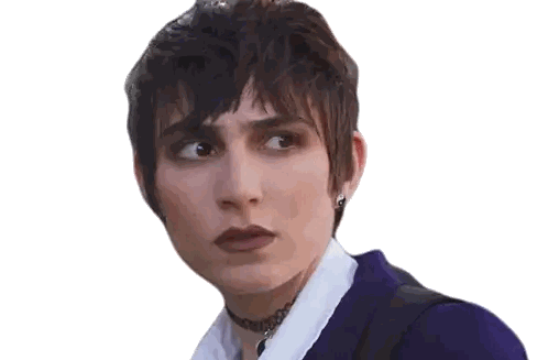 A Woman Wearing A Choker With A Yin Yang Symbol Sticker