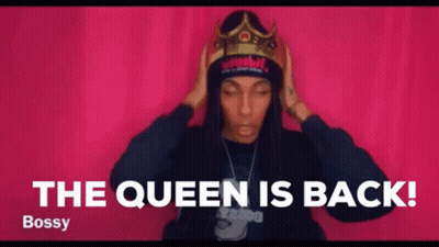 A Woman Wearing A Crown Says The Queen Is Back ! GIF