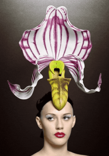 A Woman Wearing A Flower On Her Head GIF