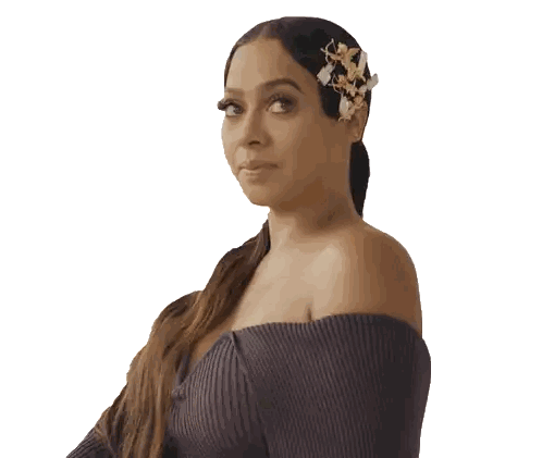 A Woman Wearing A Gray Off The Shoulder Top Sticker