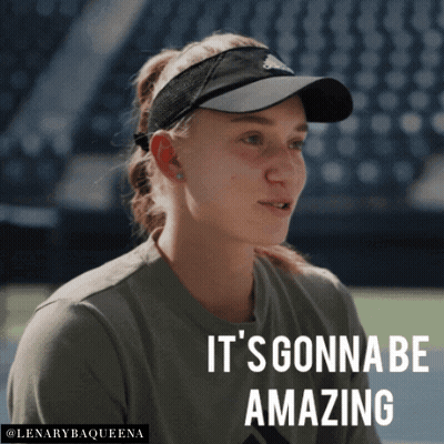 A Woman Wearing A Hat Says It 'S Gonna Be Amazing In White Letters GIF