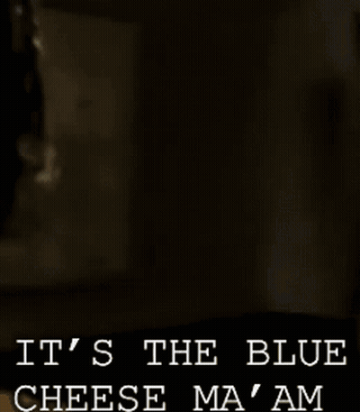 A Woman Wearing A Hat Says It 'S The Blue Cheese Ma Am GIF