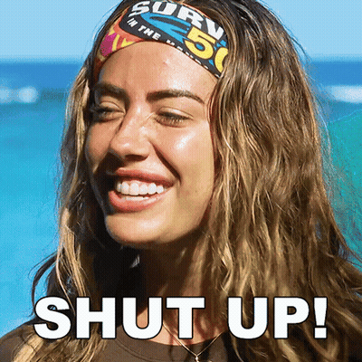A Woman Wearing A Headband That Says Survivor 50 GIF