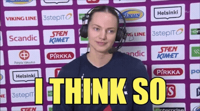 A Woman Wearing A Headset Says I Think So GIF