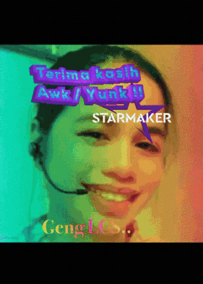 A Woman Wearing A Headset Says Terima Kasih Awk / Yunk !! Starmaker Geng Llcs GIF