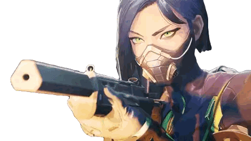A Woman Wearing A Mask Holds A Gun In Her Right Hand Sticker