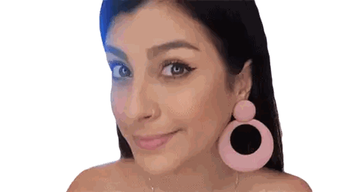 A Woman Wearing A Nose Ring And A Pair Of Pink Earrings Sticker