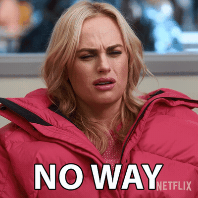 A Woman Wearing A Pink Jacket Says " No Way " GIF