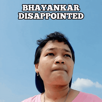 A Woman Wearing A Pink Shirt And A Blue Hat Is Disappointed With A Blue Sky In The Background GIF