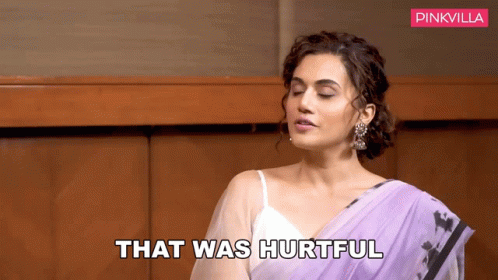 A Woman Wearing A Purple Saree Says That Was Hurtful GIF