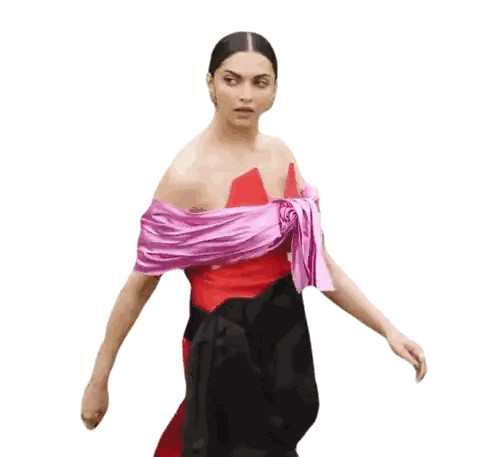 A Woman Wearing A Red And Black Dress With A Purple Shawl Around Her Shoulders Sticker