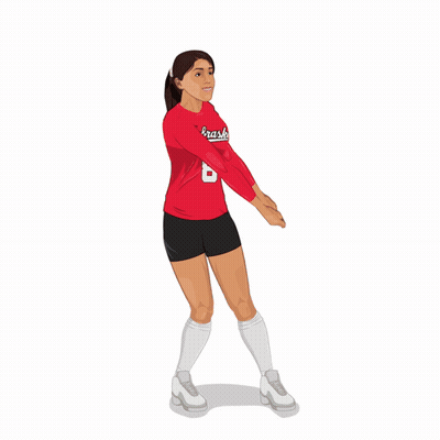 A Woman Wearing A Red Nebraska Shirt With The Number 8 On It GIF